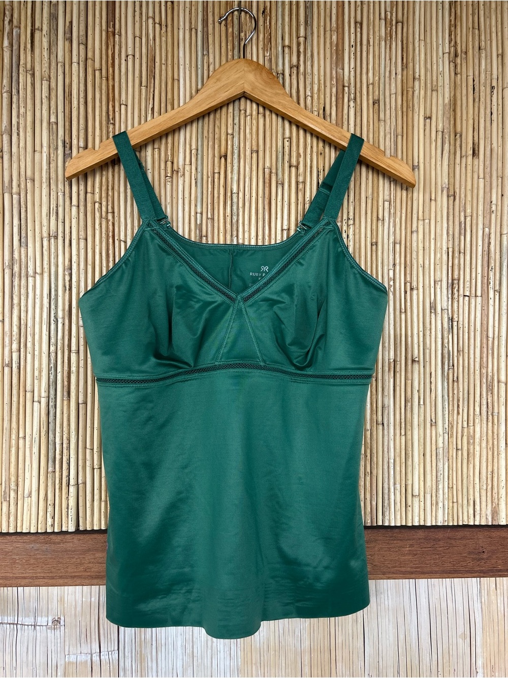 Ruby Ribbon Siren Cami 1906 Palm Leaf Green Shapewear Wireless Support Tank